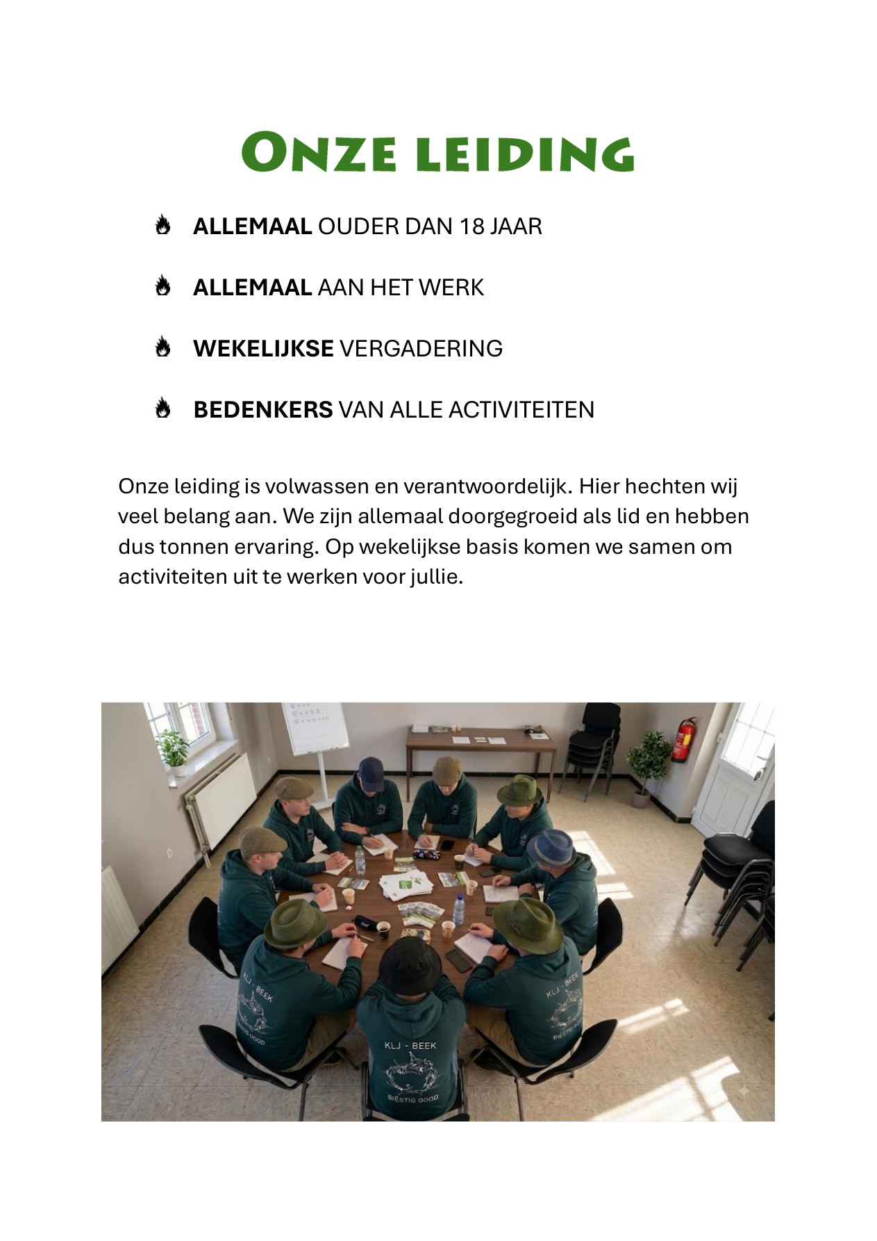 Onze leiding